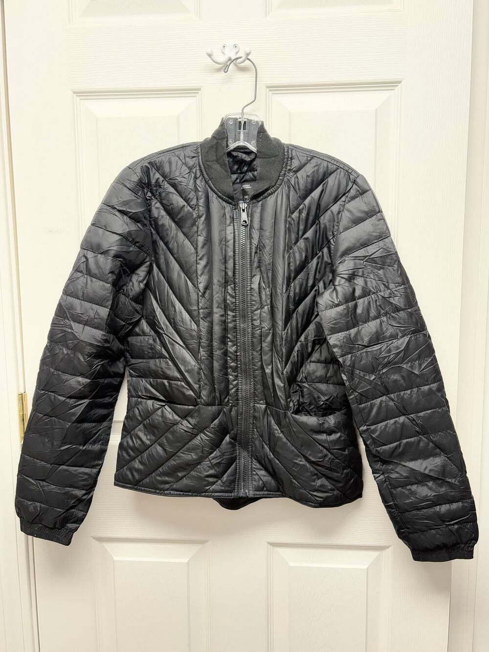 GAP Jacket LW Crazy Quilt Black Quilted Lightweight Bomber Women’s S Fall14
